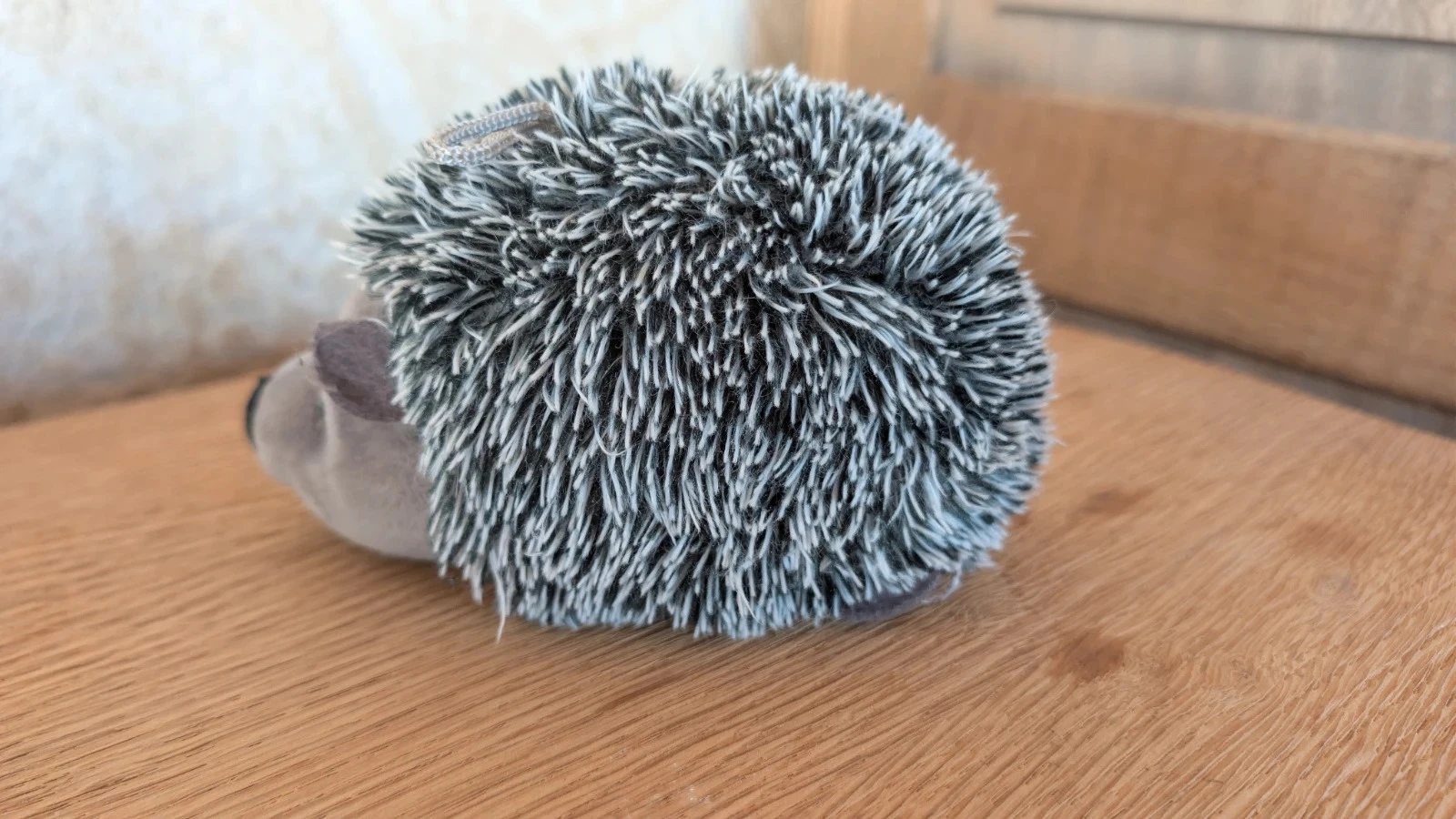 soft brown gray hedgehog plush toy with attachment 16 cm – photo 4